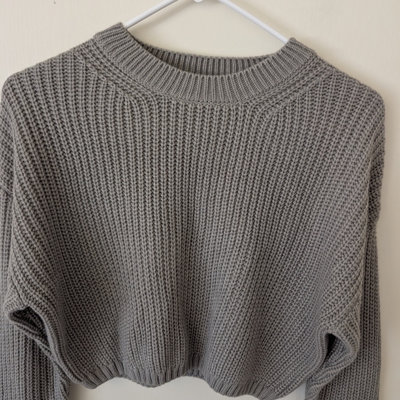 Elodie Womens 8 Gray Sweater NWT Minimalist Neutral Indie Boho Cottage Basic - Picture 3 of 7